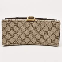 Gucci x Balenciaga Beige/Brown GG Supreme Canvas Hourglass Top Handle Bag