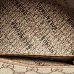 Gucci x Balenciaga Beige/Brown GG Supreme Canvas Hourglass Top Handle Bag