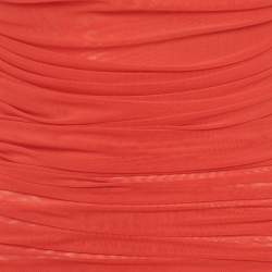 مملوكة مسبقًا فستان غيوزيو شبكة حمراء بلا حمالات مقاس كبير - لارج