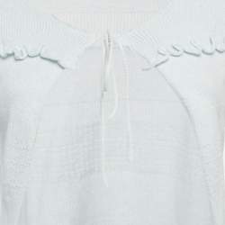 مملوكة مسبقًا Guizio Blue Knit Frilled Cardigan S