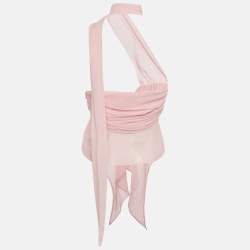 مملوكة مسبقًا  Guizio Pink Chiffon Wrap Around Top M