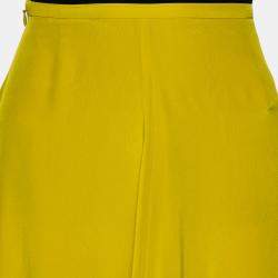 Haider Ackermann Mustard Yellow Silk Flared Maxi Skirt S