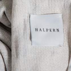 Halpern Gold Sequin Embellished Knit Bell Sleeve Detail Mini Dress S