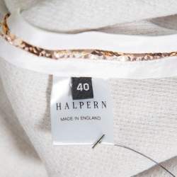 Halpern Gold Sequin Embellished Knit Bell Sleeve Detail Mini Dress S