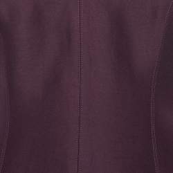 Pre Owned Halston Heritage Burgundy Cotton Blend V-Neck Sleeveless Mini Dress S