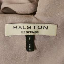 Halton Heritage Grey Printed Chiffon Flared Mini Dress M