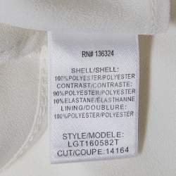 Pre Owned Halston Heritage Black & White Color Block Cutout Plisse Maxi Dress S