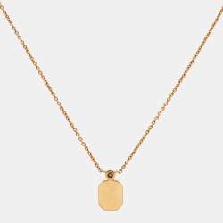 Pre Owned Harry Winston Logo Diamond 18k Rose Gold Necklace
