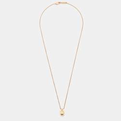 Pre Owned Harry Winston Logo Diamond 18k Rose Gold Necklace