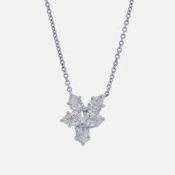 Pre Owned Harry Winston Winston Cluster Small Platinum and Diamond Pendant Necklace