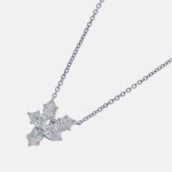 Pre Owned Harry Winston Winston Cluster Small Platinum and Diamond Pendant Necklace