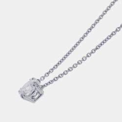 مملوكة مسبقًا Harry Winston Round Cut Solitaire Diamond Platinum Pendant Necklace  