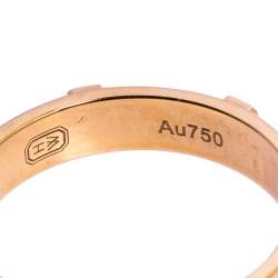 Pre Owned Harry Winston HW Logo Diamond 18K Rose Gold Ring Size 60