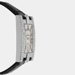 Pre Owned Harry Winston Avenue 310LQW Quartz Diamond 18K White Gold Women's Wristwatch 21 mm