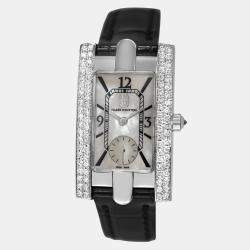 Pre Owned Harry Winston Avenue 310LQW Quartz Diamond 18K White Gold Women's Wristwatch 21 mm