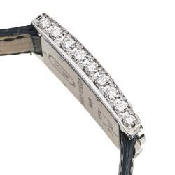 Harry Winston Blue Mother of Pearl 18K White Gold Diamond Avenue 310LQW Women's Wristwatch 21 mm 