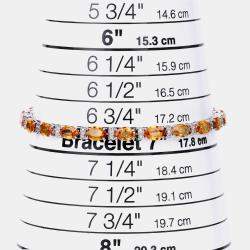 Pre Owned 16.50 cts Orange Sapphire and Diamond 14K White Gold Tennis Bracelet