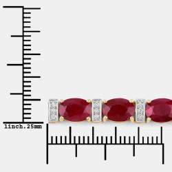 مملوكة مسبقًا سوار التنس من الذهب الأصفر عيار 14 بحوالي 16.15 قيراط روبي وألماس