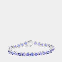 مملوكة مسبقًا 12.60 cts Tanzanite 14K White Gold Tennis Bracelet