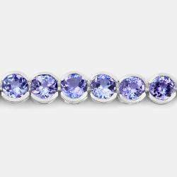 مملوكة مسبقًا 12.60 cts Tanzanite 14K White Gold Tennis Bracelet