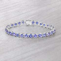 مملوكة مسبقًا 12.60 cts Tanzanite 14K White Gold Tennis Bracelet