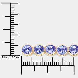 Pre Owned 12.60 cts Tanzanite 14K Yellow Gold Tennis Bracelet