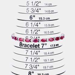 Pre Owned سوار التنس من الذهب الأبيض عيار 14 بحوالي 10.92 قيراط ياقوت وألماس