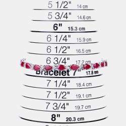 مملوكة مسبقًا 8.40 cts Mozambique Ruby and Diamond 14K White Gold Tennis Bracelet