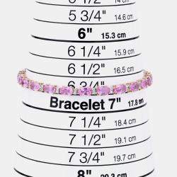 مملوكة مسبقًا سوار التنس من الذهب الأصفر عيار 14 بحوالي 13.82 قيراط ياقوت وردي وألماس