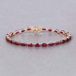 مملوكة مسبقًا سوار التنس من الذهب الأصفر عيار 14 بحوالي 9.50 قيراط ياقوت