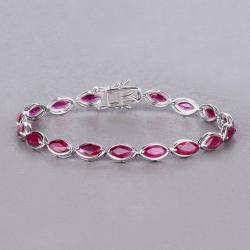 مملوكة مسبقًا سوار التنس من الذهب الأبيض عيار 14 بحوالي 9.00 قيراط ياقوت