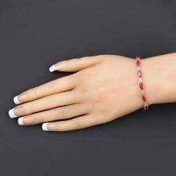 مملوكة مسبقًا سوار التنس من الذهب الأصفر عيار 14 بحوالي 7.00 قيراط روبي وألماس