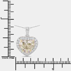 Pre Owned قلادة بحجر ألماس أصفر فاتح وألماس بوزن 4.51 قيراط من ذهب أبيض عيار 18