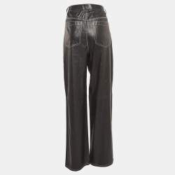 Helmut Lang Black Leather Straight Leg Pants M