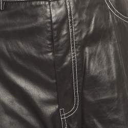 Helmut Lang Black Leather Straight Leg Pants M