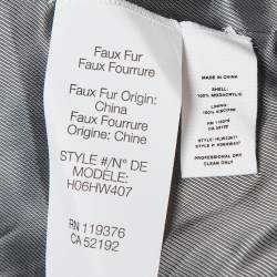 Helmut Lang Seal Grey Faux Fur Zip-Up Bomber Jacket M