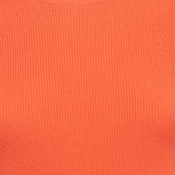 Pre Owned Helmut Lang Orange Rib Knit Crew Neck Jumper S 