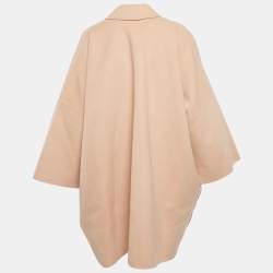Helmut Lang Pink Wool Open Front Mid-Length Coat XS