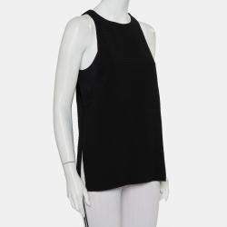 Helmut Lang Black Textured Synthetic Raze Tank Top M 