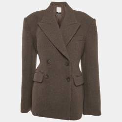 Pre Owned Helsa Brown Wool Double Breasted Blazer M