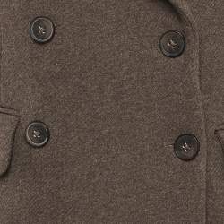 Pre Owned بليزر هيلسا صوف بني مزدوج الصدر مقاس وسط (ميديوم)