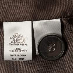 Pre Owned بليزر هيلسا صوف بني مزدوج الصدر مقاس وسط (ميديوم)