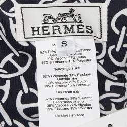 Hermes Navy Blue Ilona Naoussa Printed Jersey Cap S