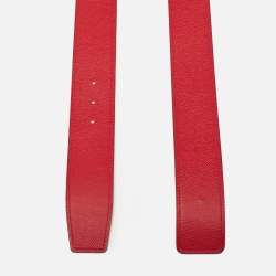 Pre Owned Hermès Rouge Casaque/Jaipur Epsom Leather Reversible Belt Strap 95 CM