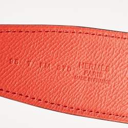 Pre Owned Hermès Rouge Casaque/Jaipur Epsom Leather Reversible Belt Strap 95 CM
