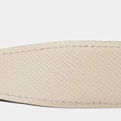 Pre Owned Hermès Rouge/Beton Swift and Epsom Leather Enamel Quizz H Buckle Belt 100 CM