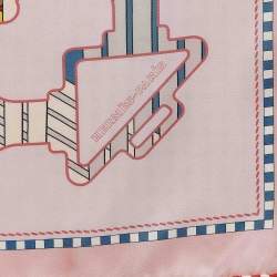 Hermès Pink/Yellow Printed Silk Double Face Tatersale En Zigzag Scarf