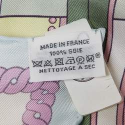 Hermès Green/Yellow Printed Silk La Berline Bayadere Scarf