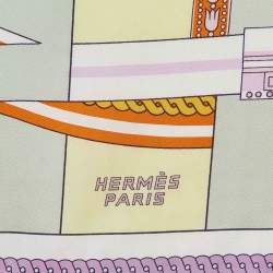 Hermès Green/Yellow Printed Silk La Berline Bayadere Scarf