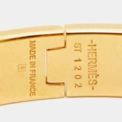 Pre Owned Hermès Clic H Enamel Gold Plated Bracelet